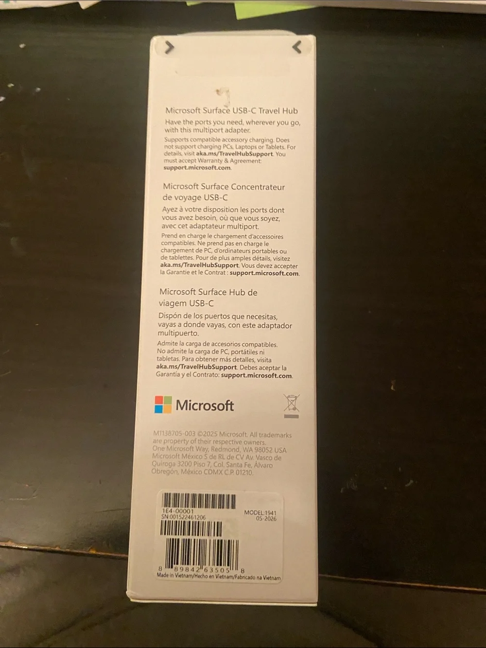 Microsoft Surface USB-C Travel Hub in White and Black